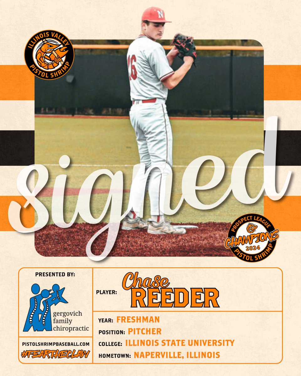 Pistol Shrimp Baseball (@pshrimpbaseball) on Twitter photo Signed: πͺππππ πΉπππ
ππ! #FearTheClaw
ππ¨π₯π₯ππ π: <a href="/RedbirdBaseball/">Illinois State Baseball</a>
ππ¨π―π’π: Moneyball
ππππππ’π¨π§: Bora Bora
ππ‘ππ¦π ππ’π π‘π: Bark in the Park
π·ππππππππ
π©π: Gergovich Family Chiropractic Signed: πͺππππ πΉπππ
ππ! #FearTheClaw
ππ¨π₯π₯ππ π: <a href="/RedbirdBaseball/">Illinois State Baseball</a>
ππ¨π―π’π: Moneyball
ππππππ’π¨π§: Bora Bora
ππ‘ππ¦π ππ’π π‘π: Bark in the Park
π·ππππππππ
π©π: Gergovich Family Chiropractic