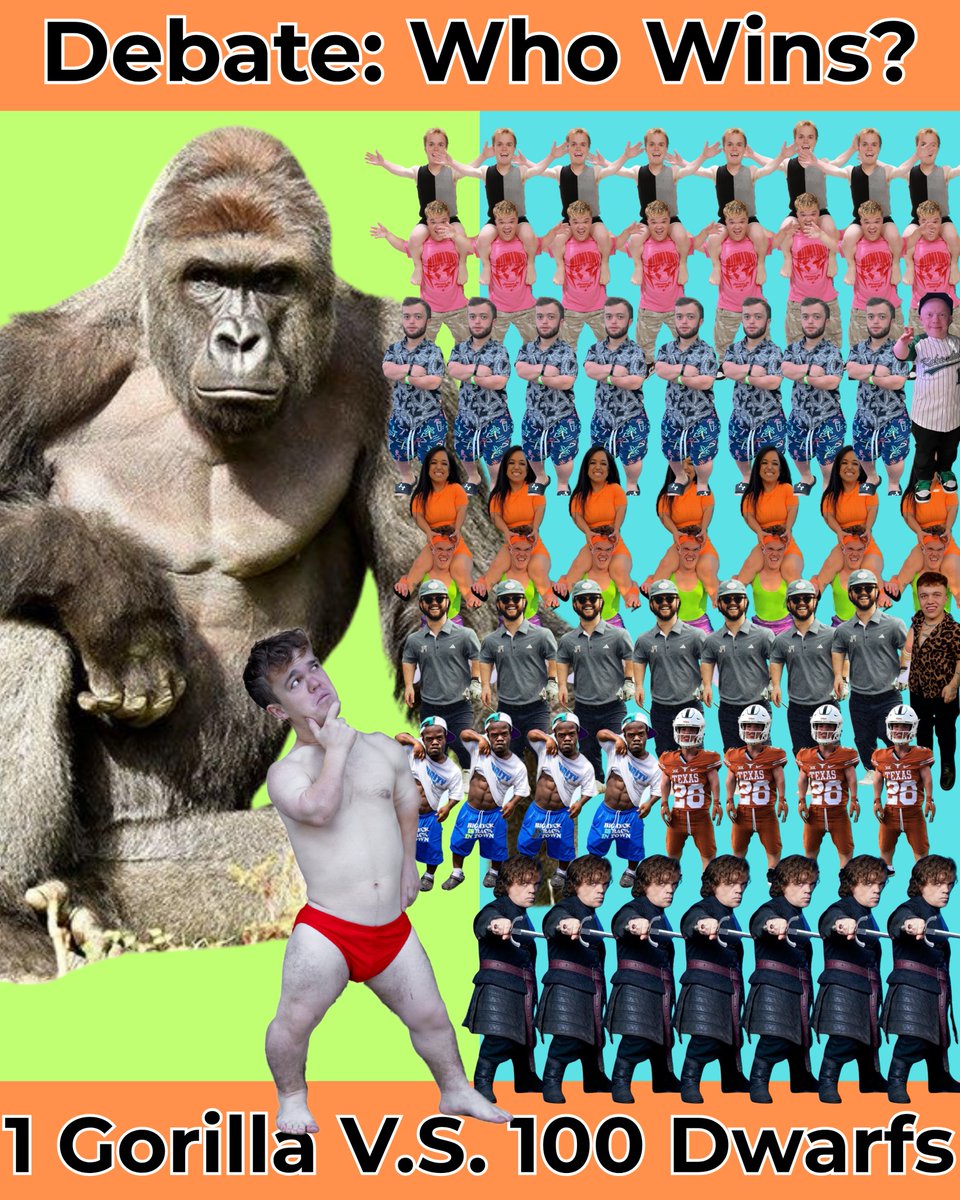 100 Dwarfs V.S. 1 Gorilla