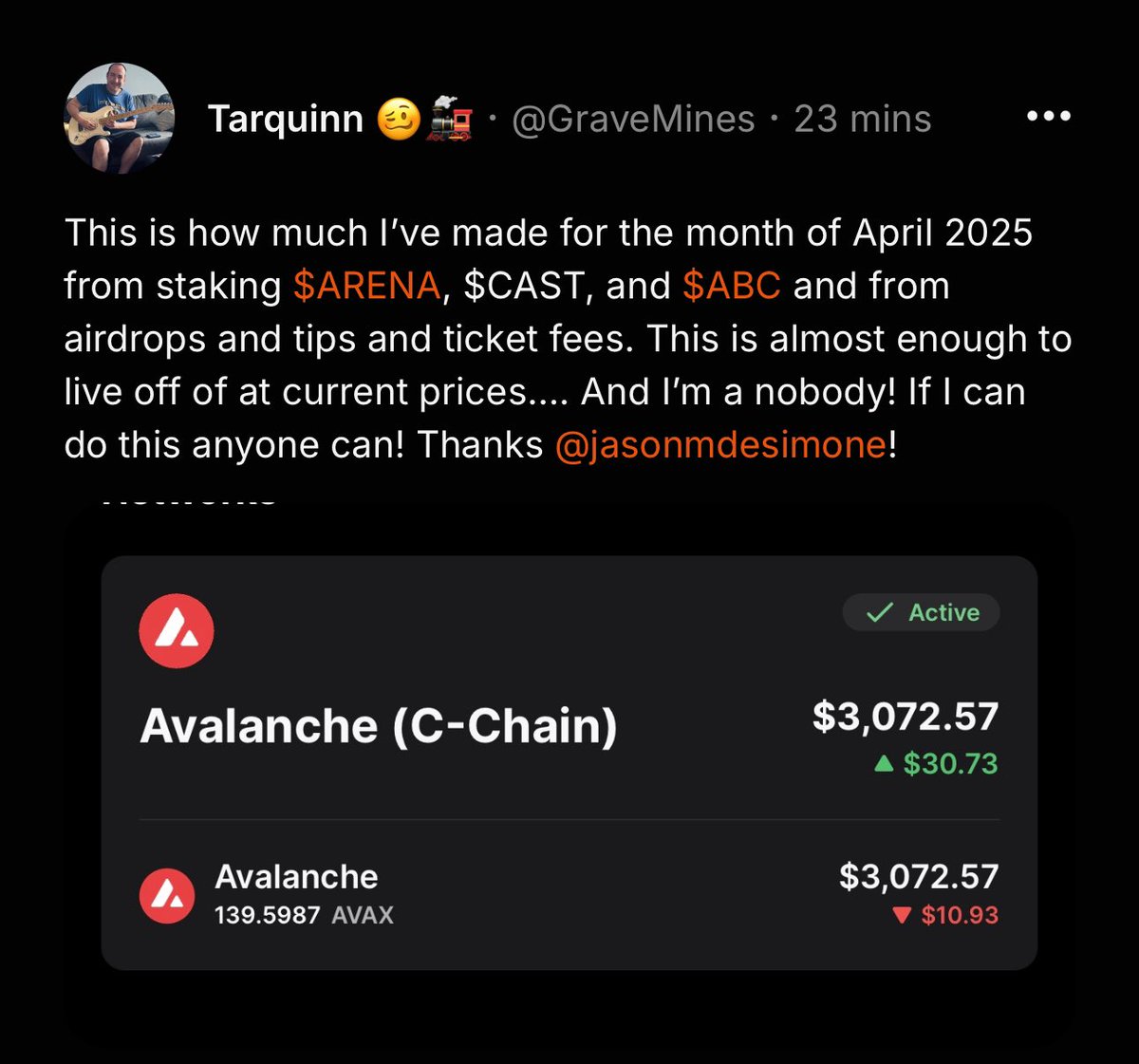 We are changing lives. The users who stay active on <a href="/TheArenaApp/">The Arena ⚔️</a> are literally earning livelihoods on a social app. 

Many will keep fading to go explore some short lived fads. We will stay Arena aligned ⚔️