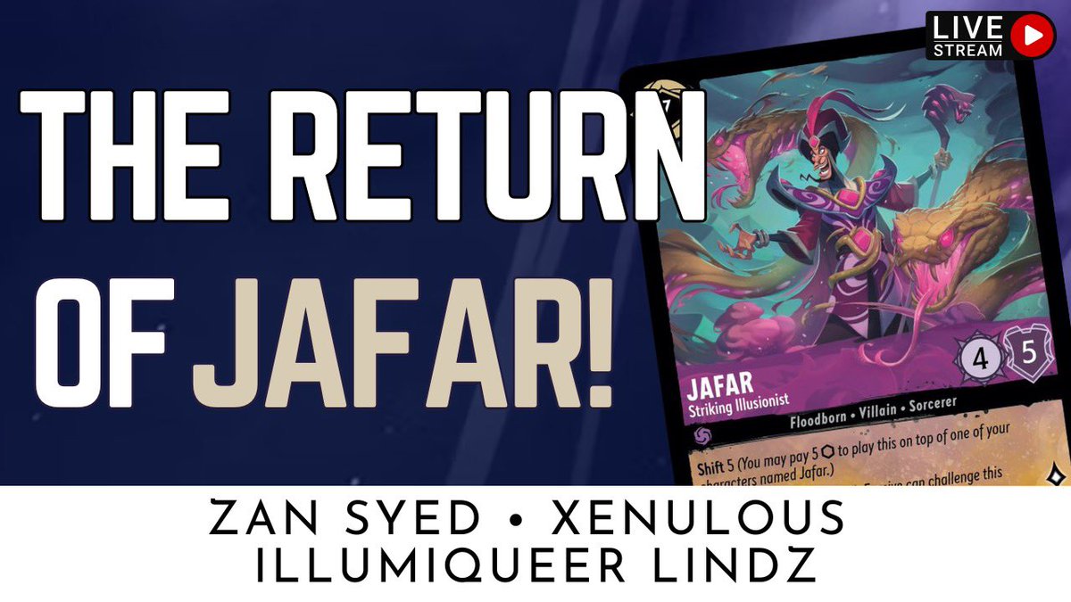 ✨ Tonight! ✨ 

We’re talking recent tournaments and set champs with some awesome guests. Jafar is back…turns out. 

<a href="/zan_syed/">Zan Syed</a> <a href="/Xenulous/">Maelstrom | Xenulous ➡️ Training Room</a> and Illumiqueer Lindz! 

Link below! Hope to see you there!