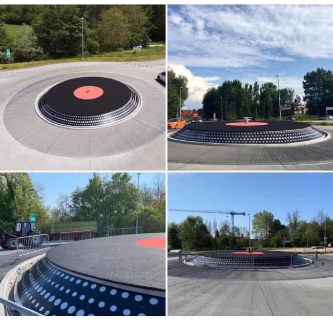 ComputerLove_'s tweet photo. Vinyl record roundabout. 
Lyss, Switzerland. https://t.co/BJ3u94nSsm