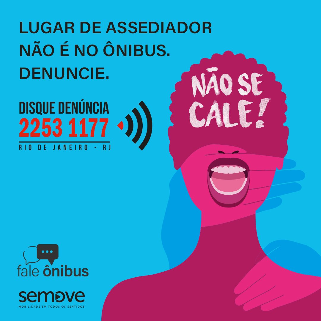Você viu ou viveu uma situação de assédio no ônibus?
Denuncie! É anônimo.
Entre em contato pelo WhatsApp do Disque Denúncia no número 2253-1172, ou se preferir ligue para esse mesmo número.
Juntos, vamos fazer do transporte um espaço mais seguro pra todos.