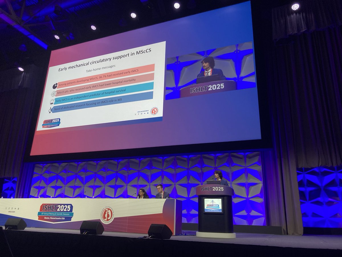 Amazing talk by ⁦<a href="/lucabaldetti/">Luca Baldetti</a>⁩ on mixed #cardiogenic #shock at #ISHLT. Early recognition and #phenotyping matter! ⁦<a href="/ISHLT/">The ISHLT</a>⁩