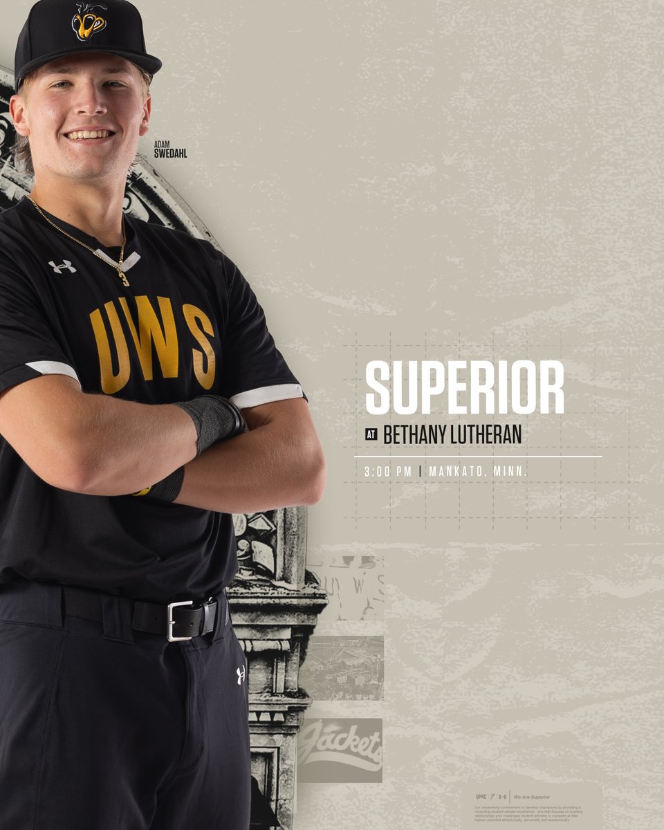 ⚾️GAME DAY⚾️
🆚 Bethany Lutheran
🕖 3 p.m.
📍 Mankato, Minn. • ISG Field
📈📹 linktr.ee/uwsbaseball

#WeAreSuperior