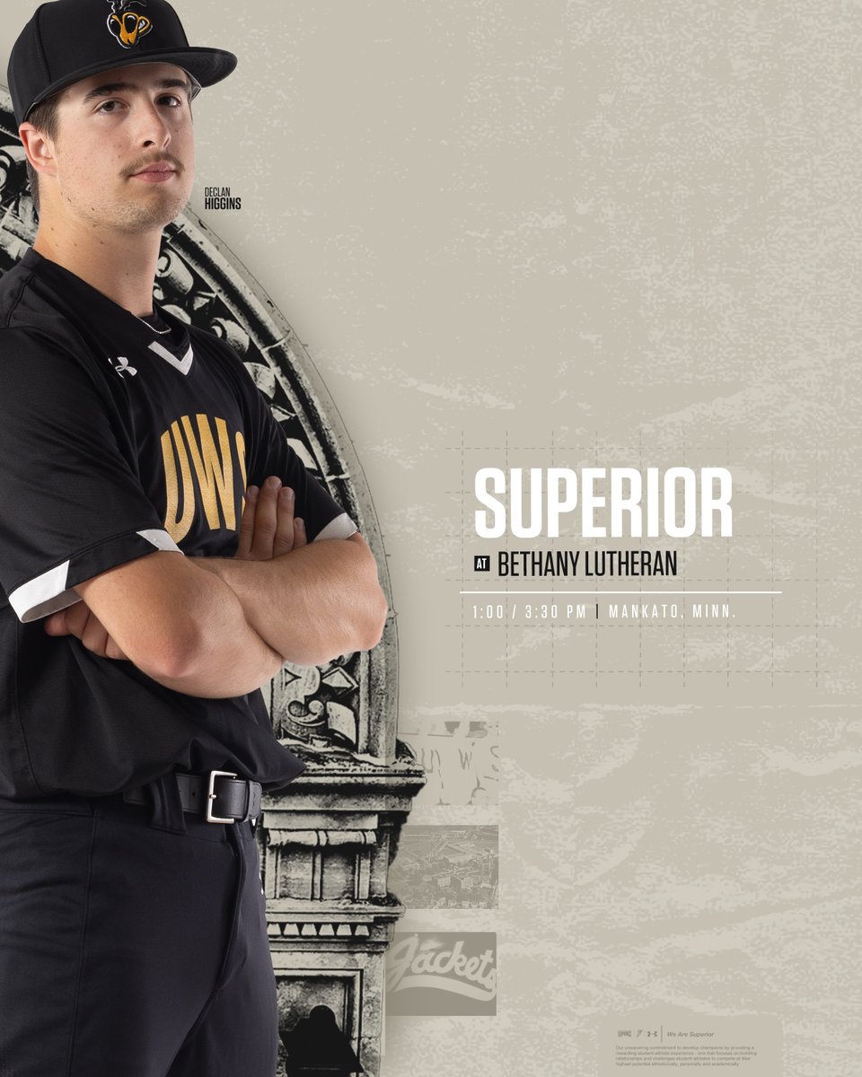 ⚾️GAME DAY⚾️
🆚 Bethany Lutheran (DH)
🕖 1 p.m. | 3:30 p.m.
📍 Mankato, Minn. • ISG Field
📈📹 linktr.ee/uwsbaseball

#WeAreSuperior