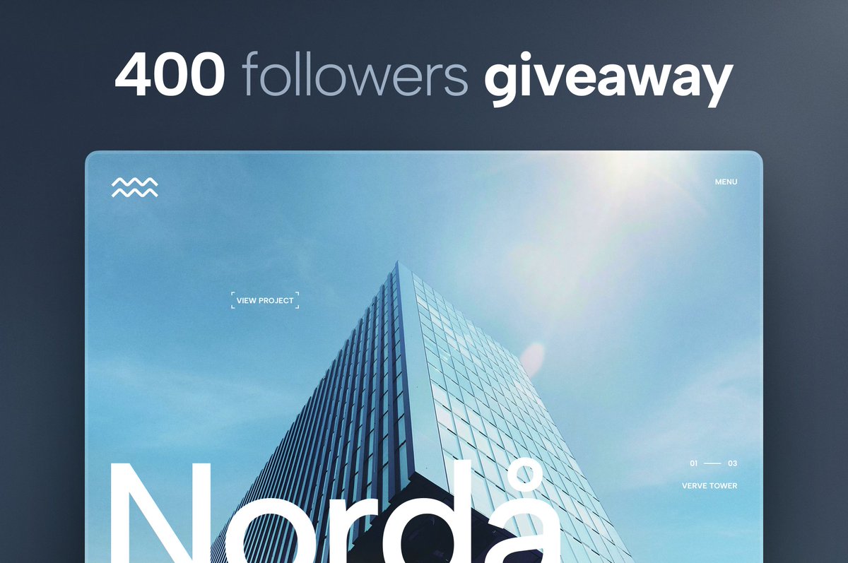 Today I hit 400 followers, and I want to celebrate with A GIVEAWAY! ⚡️

For the next 24 hours, I’m giving away my most popular and advanced @Framer template — Nordå — for free! 

framer.com/marketplace/te…

Here’s how to get it:
1. Like this post, retweet and leave any comment —