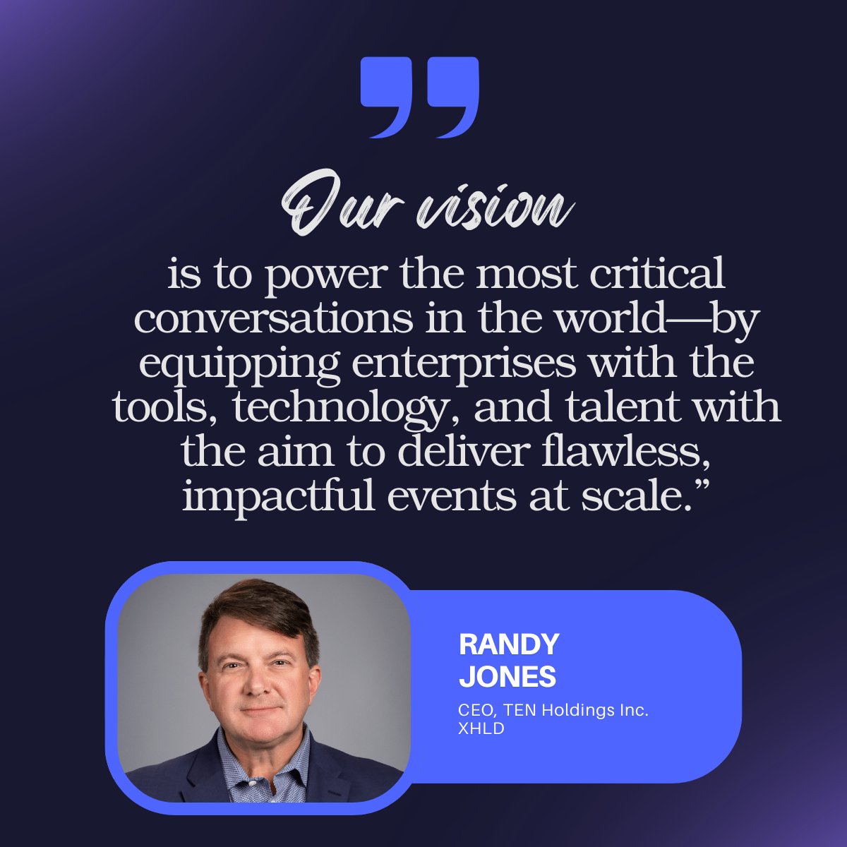 At TEN Holdings $XHLD, we're not just witnessing the evolution of enterprise events, we're growing with it. Across our portfolio, we deliver high-impact, tech-enabled experiences that help organizations scale communication, deepen engagement, &amp; drive measurable outcomes.