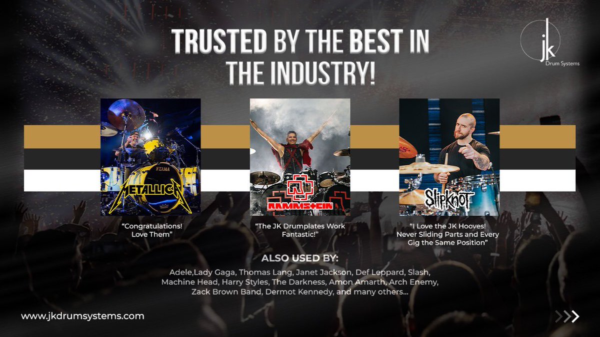 modern_drummer's tweet image. Tired of your kit shifting mid-show? 🥁
With JK Hooves, your bass drum, pedals &amp;amp; racks stay locked in place – every time.
Now on Amazon US &amp;amp; EU dealers → jkdrumsystems.com
#drummerlife #jkhooves #drumgear