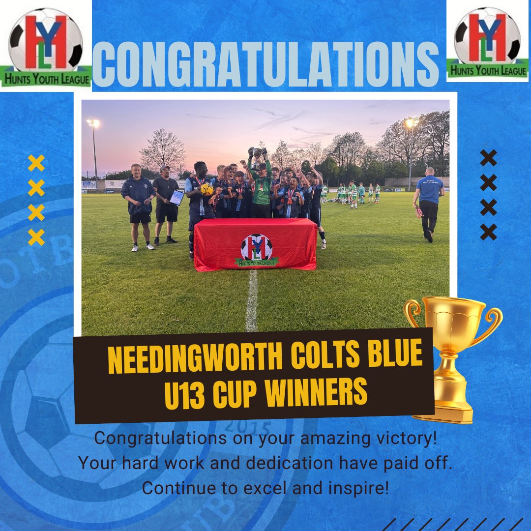 Hunts Youth League (@hunts_yl) on Twitter photo Congratulations to our u13s Cup Winners
Needingworth Colts Blue U13s
🏆🏆🏆🏆
<a href="/huntspost/">Hunts Post</a>
<a href="/HuntsFA/">Huntingdonshire FA</a>
<a href="/Teamgrassroots_/">Grassroots</a> Congratulations to our u13s Cup Winners
Needingworth Colts Blue U13s
🏆🏆🏆🏆
<a href="/huntspost/">Hunts Post</a>
<a href="/HuntsFA/">Huntingdonshire FA</a>
<a href="/Teamgrassroots_/">Grassroots</a>