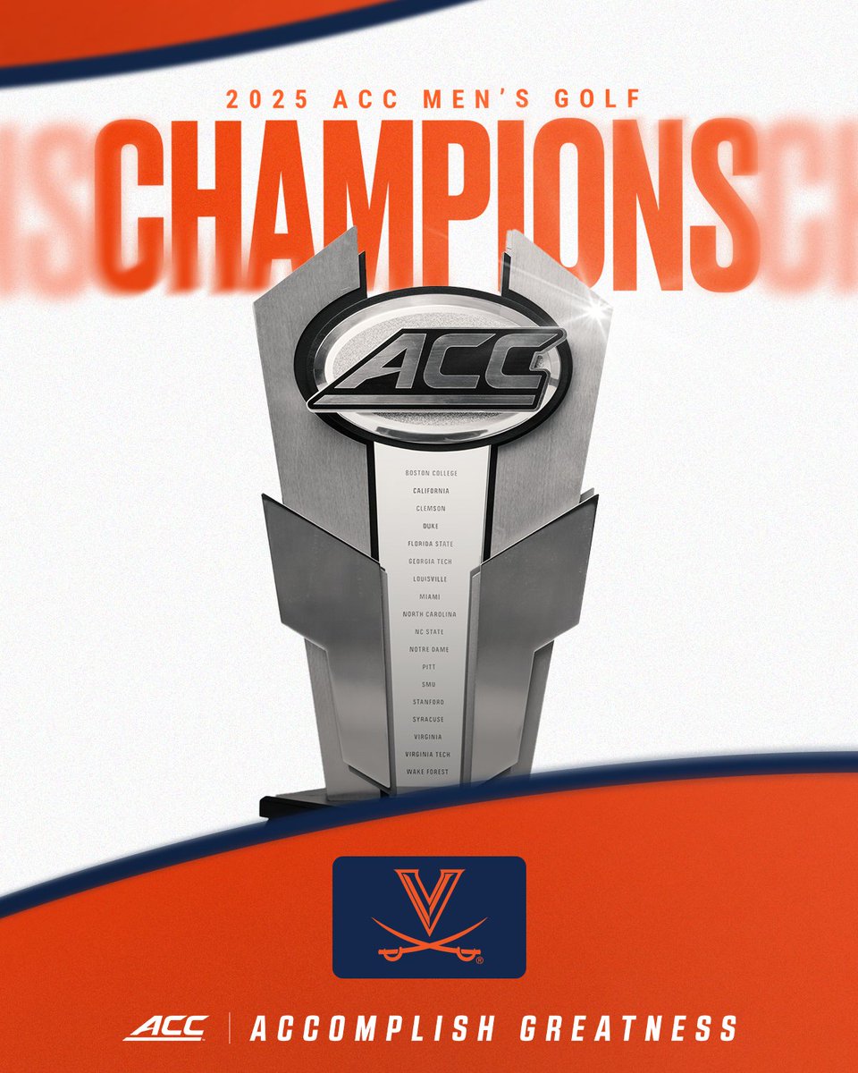 The ACC (@theacc) on Twitter photo ๐๐๐๐๐๐๐ ๐๐๐๐ ๐
<a href="/UVAMensGolf/">Virginia Men's Golf</a> secures its first-ever ACC Men's Golf Championship title! ๐๐๐๐๐๐๐ ๐๐๐๐ ๐
<a href="/UVAMensGolf/">Virginia Men's Golf</a> secures its first-ever ACC Men's Golf Championship title!
