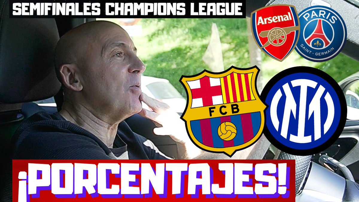 Pues aquí está, superando dificultades por razones obvias pero a tiempo.
Ya en el canal la previa y porcentajes de las semifinales de Champions Barça vs Inter y Arsenal vs PSG
youtu.be/_y6btGk7wSY?si…