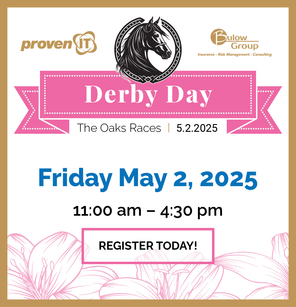 🐴Our epic Kentucky Oaks Races party is THIS WEEK!🎊

There's still time to register here!👉 hubs.la/Q03k87zT0

#WeAreProven #KentuckyDerby #KentuckyOaksParty #BulowGroup