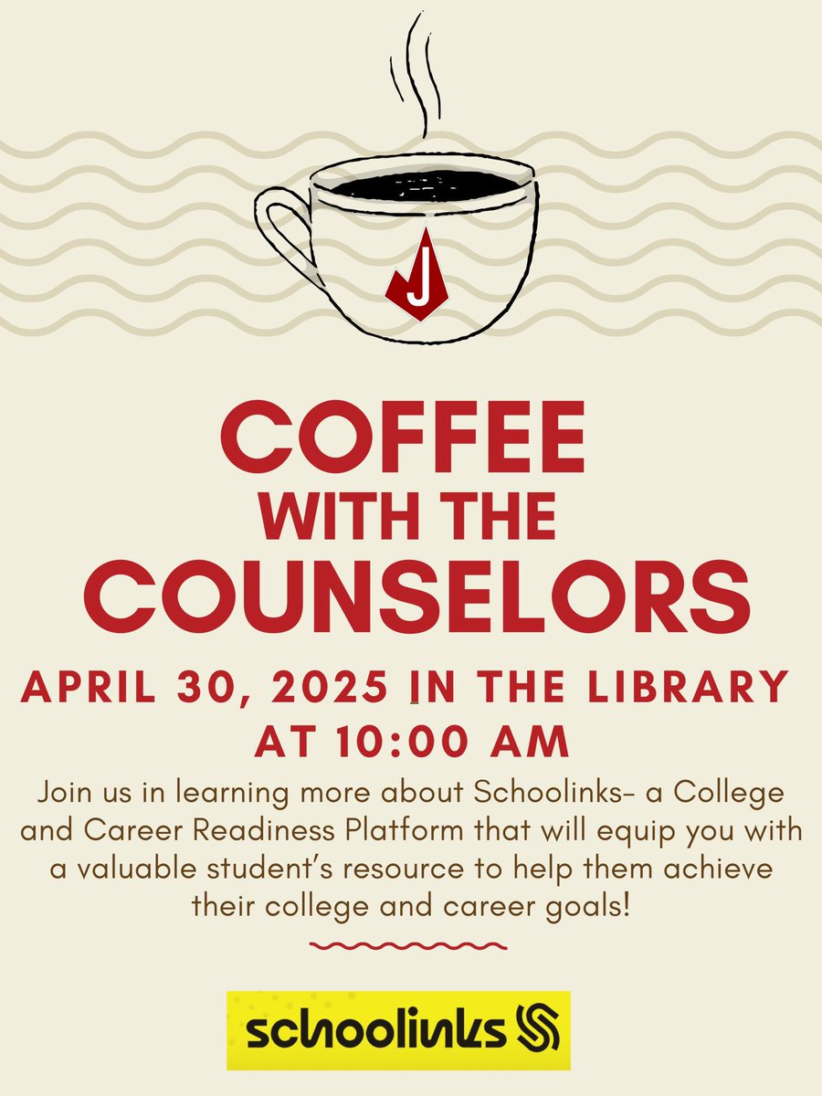 Join the Counselors for coffee and donuts on 4/30/25 @ 10 AM. Presentation offers insightful information from the Onboarding process to Career Search, Scholarship Matching that suits your student’s qualifications &amp; career interests.

Thank you &amp; we look forward to seeing you! ☕️