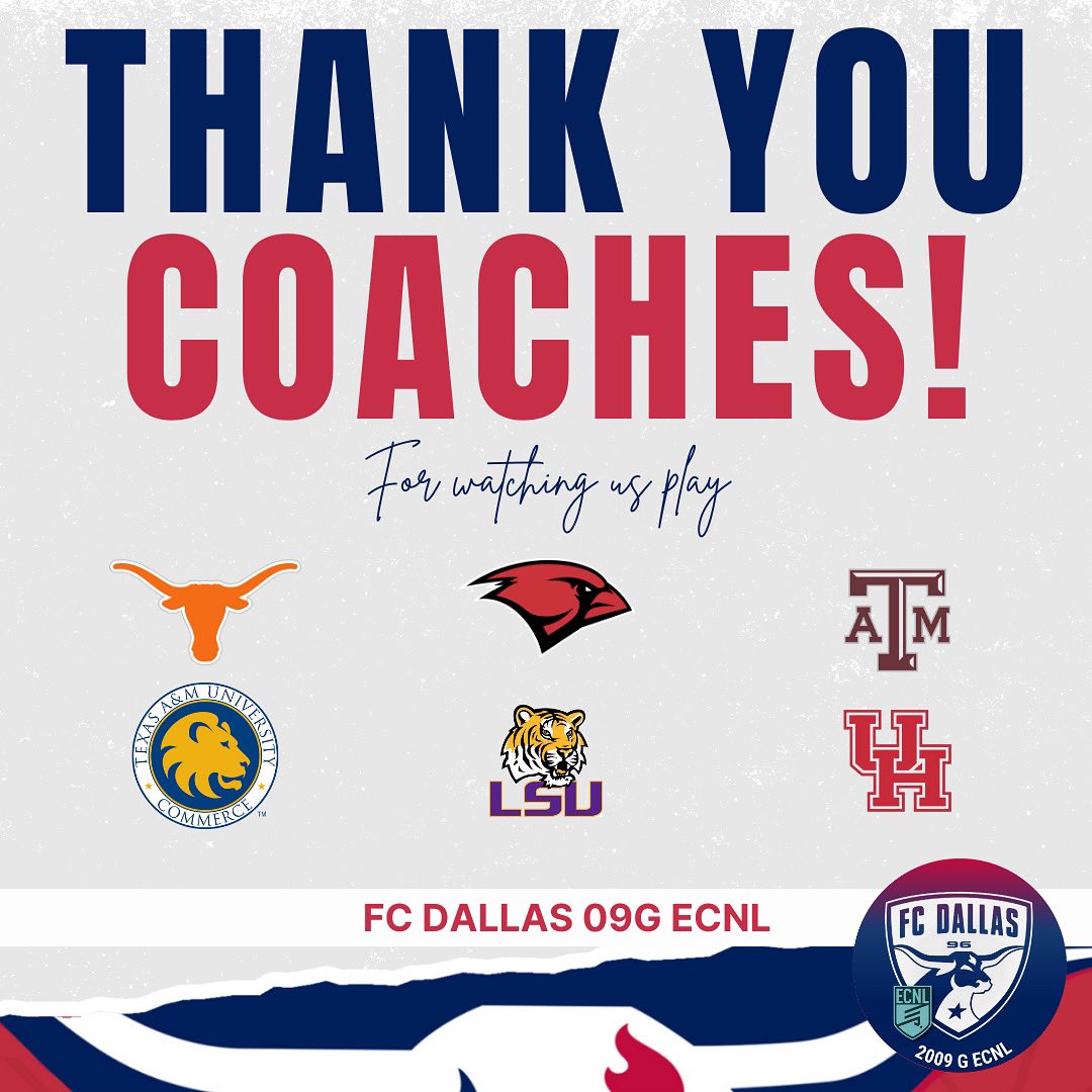 FC Dallas 2009G ECNL (U16) (@fcdallas09gecnl) on Twitter photo Coaches ~ Thank you for investing your time with our team this weekend! #DTID
@fcdallas <a href="/ECNLgirls/">ECNL Girls</a> Coaches ~ Thank you for investing your time with our team this weekend! #DTID
@fcdallas <a href="/ECNLgirls/">ECNL Girls</a>