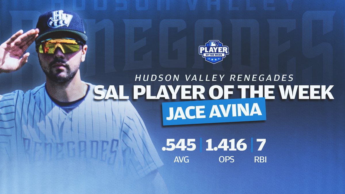 'Gades take home a clean sweep of the SAL Weekly Awards! Rodriguez-Cruz was dominant on Friday night taking a no-hitter into the seventh inning, while Avina hit. 545 with 7 RBIs

🔗milb.com/hudson-valley/…