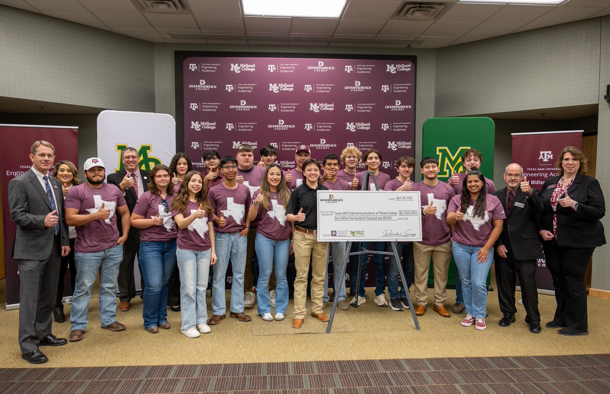 TEESresearch's tweet image. A huge thank you to Diamondback Energy for a $1.5M gift supporting the Texas A&amp;amp;M Engineering Academy at Midland College! 🎓 Read more on how this partnership creates affordable pathways for engineers: tx.ag/Diamondback

#MidlandCollege #EngineeringAcademy #DiamondbackEnergy