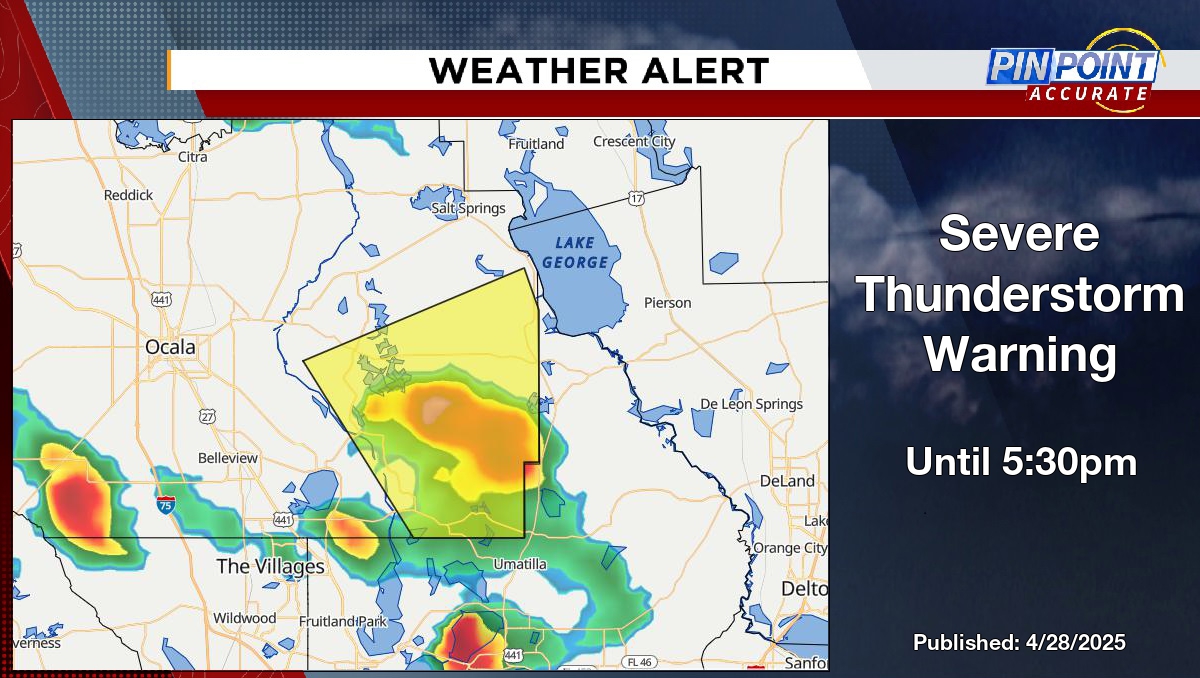 Severe Thunderstorm Warning for Marion County until 5:30pm. #flwx
