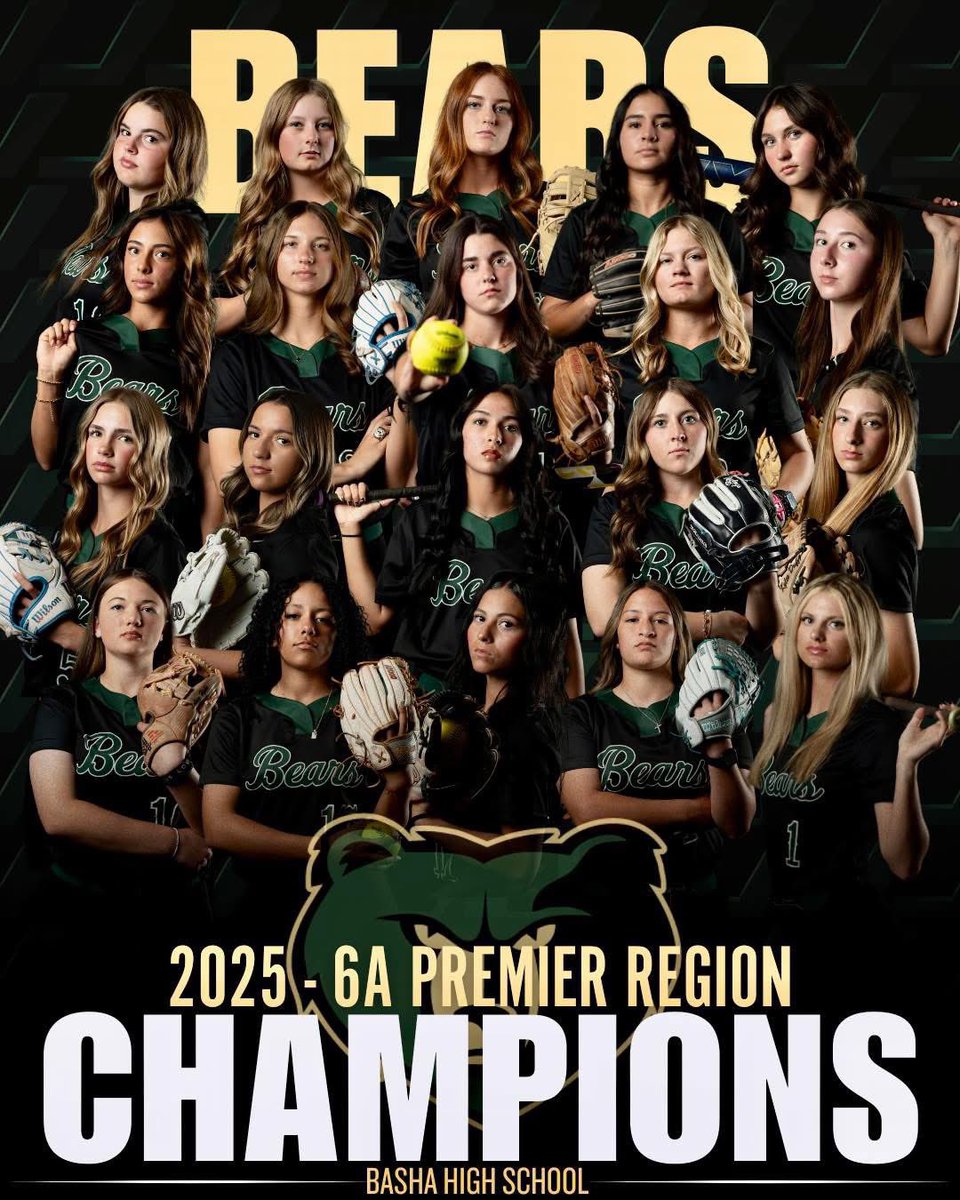 ✨2025 6A Premier Region Champs✨
Congratulations to our Bears for being crowned 6A Premier Region Champions! 

We completed the regular season with an overall record of 22-5-1, finishing 7-1 in region play! 

Congrats ladies, but the job’s not done! #3peat #playoffbound 👑🐻🥎