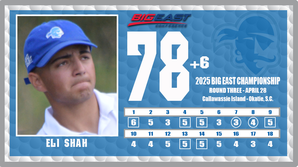 SHUMGolf's tweet image. Eli Shah closes out his first-ever BIG EAST Championship with a 6-over-par, 78, in the final round. For the tournament, he was 16-over-par with a 76-78-78-232.
#HALLin β³π΄ββ οΈπ΅βͺ