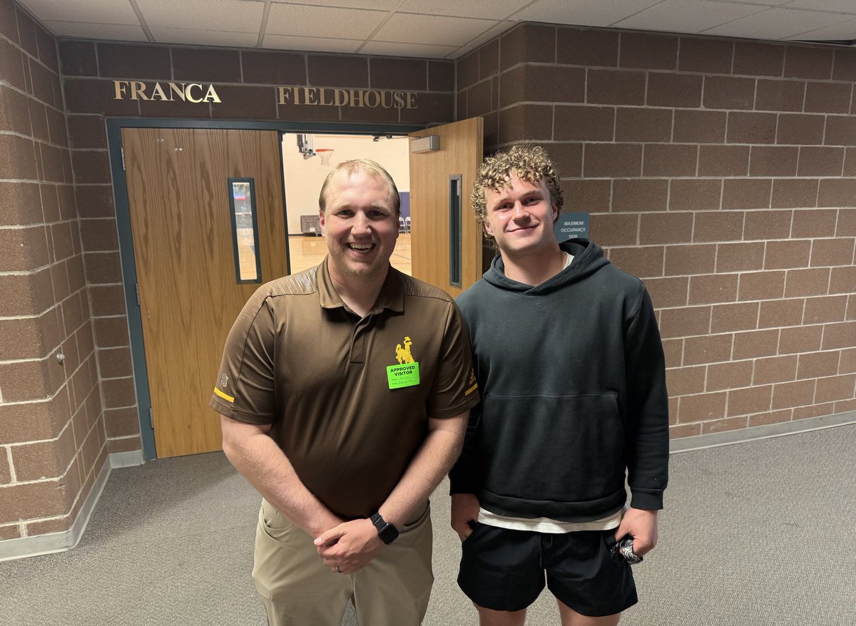 Landon Kalsbeck (@landonkalsbeck) on Twitter photo Huge thank you to Coach Bohl for taking the time to stop by <a href="/DakotaRidgeFB/">DakotaRidgeFootball</a> before flying out tonight! Always a great time talking <a href="/wyo_football/">Wyoming Cowboy Football</a> ‼️🤠
<a href="/CoachABohl/">Aaron Bohl</a> <a href="/JaySawvel/">Jay Sawvel</a> <a href="/CoachBHen/">Brian Hendricks</a> <a href="/DRidgeCoachB1/">Jeremiah Behrendsen</a> <a href="/Austin_Maus/">Austin Maus</a> <a href="/Coach_DGibson/">Deonte Gibson</a> <a href="/JamoBrown_/">Jamison Brown</a> <a href="/TeamFullGorilla/">Team Full Gorilla</a> <a href="/ProStarSports/">Paul Sheehy</a> Huge thank you to Coach Bohl for taking the time to stop by <a href="/DakotaRidgeFB/">DakotaRidgeFootball</a> before flying out tonight! Always a great time talking <a href="/wyo_football/">Wyoming Cowboy Football</a> ‼️🤠
<a href="/CoachABohl/">Aaron Bohl</a> <a href="/JaySawvel/">Jay Sawvel</a> <a href="/CoachBHen/">Brian Hendricks</a> <a href="/DRidgeCoachB1/">Jeremiah Behrendsen</a> <a href="/Austin_Maus/">Austin Maus</a> <a href="/Coach_DGibson/">Deonte Gibson</a> <a href="/JamoBrown_/">Jamison Brown</a> <a href="/TeamFullGorilla/">Team Full Gorilla</a> <a href="/ProStarSports/">Paul Sheehy</a>
