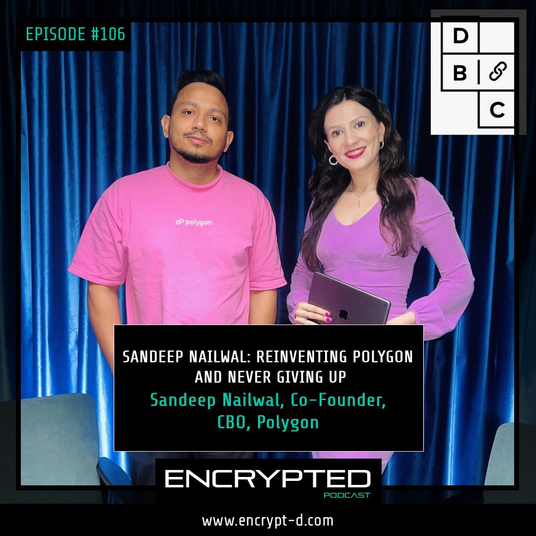 Maria Vovchok (@mariav54) on Twitter photo 🎙️We’re thrilled to share our latest, exclusive #106th episode of the <a href="/Encrypt_d/">Encrypted</a> Podcast:
🔵”<a href="/sandeepnailwal/">Sandeep | CEO, Polygon Foundation (※,※)</a> : Reinventing <a href="/0xPolygon/">Polygon</a>, and Never Giving Up!”
💎This episode of Encrypted is powered by <a href="/myco_io/">myco</a> , and sponsored by <a href="/coinroutes/">CoinRoutes</a> : coinroutes.com 🎙️We’re thrilled to share our latest, exclusive #106th episode of the <a href="/Encrypt_d/">Encrypted</a> Podcast:
🔵”<a href="/sandeepnailwal/">Sandeep | CEO, Polygon Foundation (※,※)</a> : Reinventing <a href="/0xPolygon/">Polygon</a>, and Never Giving Up!”
💎This episode of Encrypted is powered by <a href="/myco_io/">myco</a> , and sponsored by <a href="/coinroutes/">CoinRoutes</a> : coinroutes.com