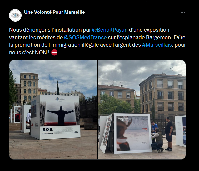 Menchon_Herve's tweet photo. À Marseille, ville de marins, la solidarité en mer est une valeur. L’expo @SOSMedFrance défend la #vie, pas l’idéologie de la droite rance 🌊⚓️🕊️

Vive la #Solidarité des gens de #Mer !

Cc @laprovence @lamarsweb @Marsactu @afpfr https://t.co/omSIOmDskh