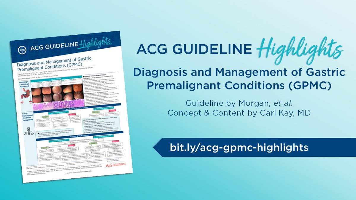 AJG - The American Journal of Gastroenterology (@amjgastro) on Twitter photo ACG Guideline Highlights:
Diagnosis and Management of Gastric Premalignant Conditions (GPMC)
A one-page visual summary of key takeaways from the 2025 guideline by Morgan, et al.
Concept & Content by <a href="/CarlKayMD/">Carl Kay, MD</a>
➡️ bit.ly/acg-gpmc-highl… ⬅️ ACG Guideline Highlights:
Diagnosis and Management of Gastric Premalignant Conditions (GPMC)
A one-page visual summary of key takeaways from the 2025 guideline by Morgan, et al.
Concept & Content by <a href="/CarlKayMD/">Carl Kay, MD</a>
➡️ bit.ly/acg-gpmc-highl… ⬅️