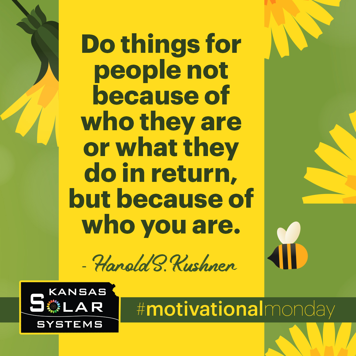 KSSolarSystems's tweet image. A little reminder for your Monday: Kindness isn’t about keeping score — it’s about staying true to who you are. Let’s keep shining bright, Kansas! Have a great week☀️
#KansasSolar #Motivation