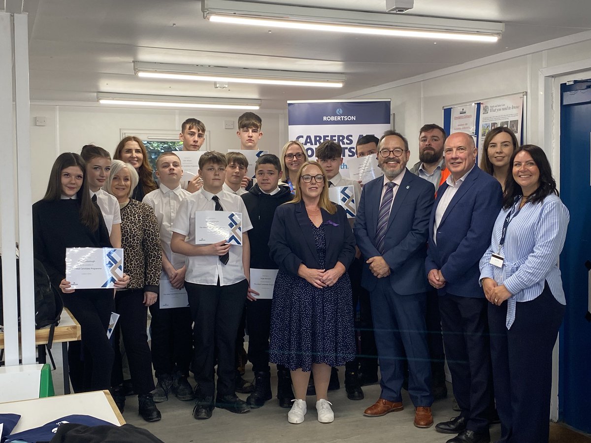 LAArtandDesign's tweet photo. S3 pupils participating in @RobertsonGroup Ideal Candidate Programme visited the site of the National Aquaculture Technology&amp;Innovation Hub @StirUni. Pupils were given a site tour &amp; awarded certificates for completing the course by Councillor Forson @DYW_ForthValley @MissGray_PE https://t.co/0VwTJkhVoa