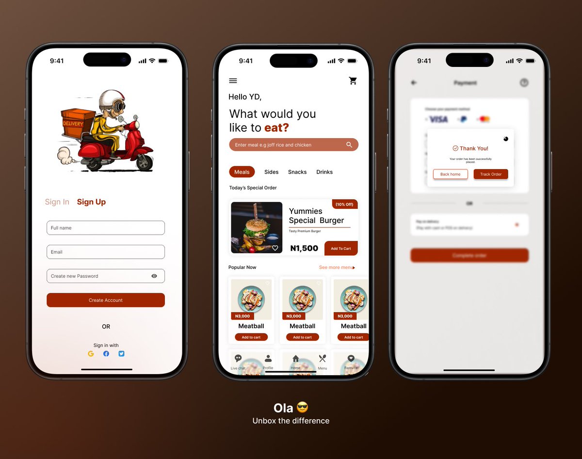 iyiollaa's tweet photo. Day 14 of @Only_Beebah design challenge.
Food delivery app
#15daysofdesign https://t.co/Rf4uqo1sCk