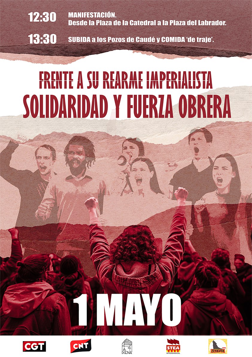 🔴 Este 1º de Mayo nos llamamos a fortalecer nuestra fuerza como clase trabajadora. A levantar una voz común que represente de verdad nuestros intereses.

¡Únete a las movilizaciones del sindicalismo combativo!