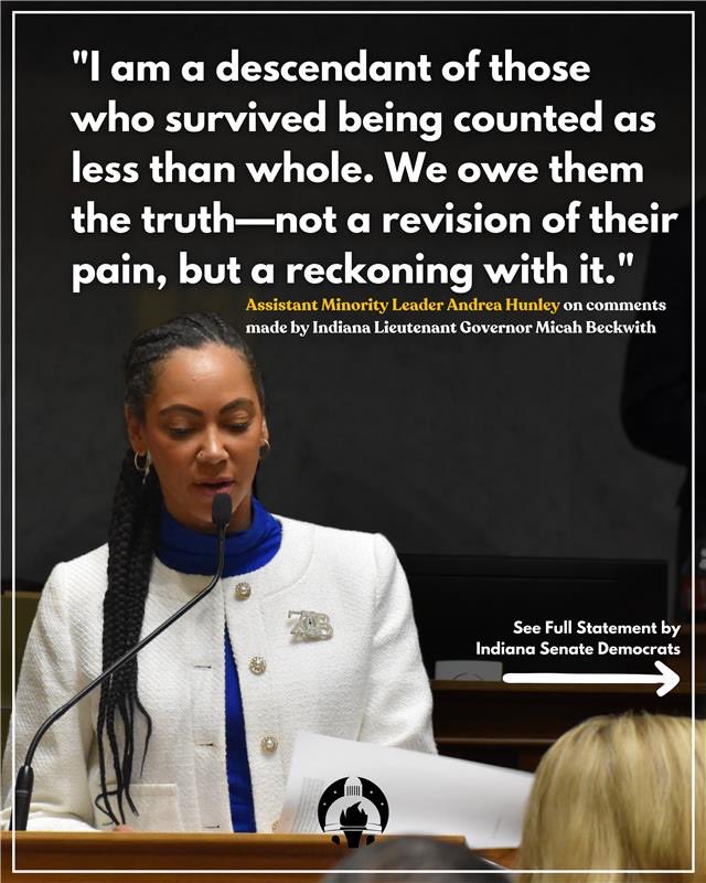 SenatorHunley's tweet photo. I join my colleagues and Black faith leaders statewide in condemning this hurtful distortion of history. #INForAll https://t.co/nOcwrFMws5