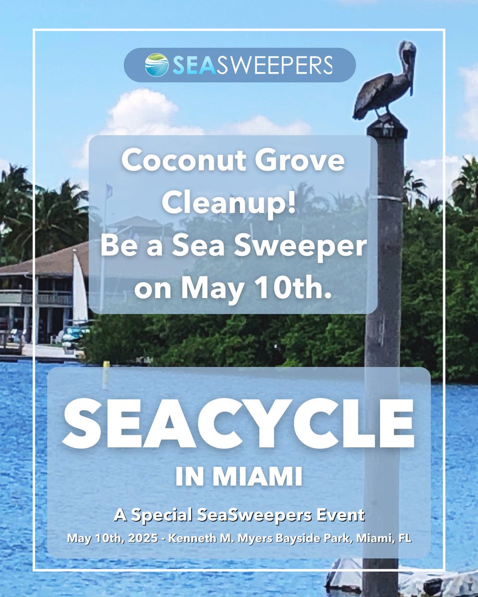SeaSweepers's tweet photo. 𝗖𝗼𝗰𝗼𝗻𝘂𝘁 𝗚𝗿𝗼𝘃𝗲 𝗿𝗲𝘀𝗶𝗱𝗲𝗻𝘁𝘀! Your shoreline needs you May 10 (12-3pm). Join #SeaCycle beach cleanup and help turn plastic waste into beautiful benches for our community. All supplies provided! RSVP: https://t.co/U9EMAXRYwU  #LocalAction #Coconut Grove #Miami https://t.co/1ClRqKTG3q