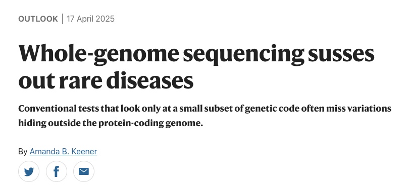 Sequencing should be a human right for those with possible rare disease. 

Clinical care should be -&gt; start with maximal data and work backwards 

vs. 

(the current) start with minimal data -&gt; then slowly add more, letting the disease progress
