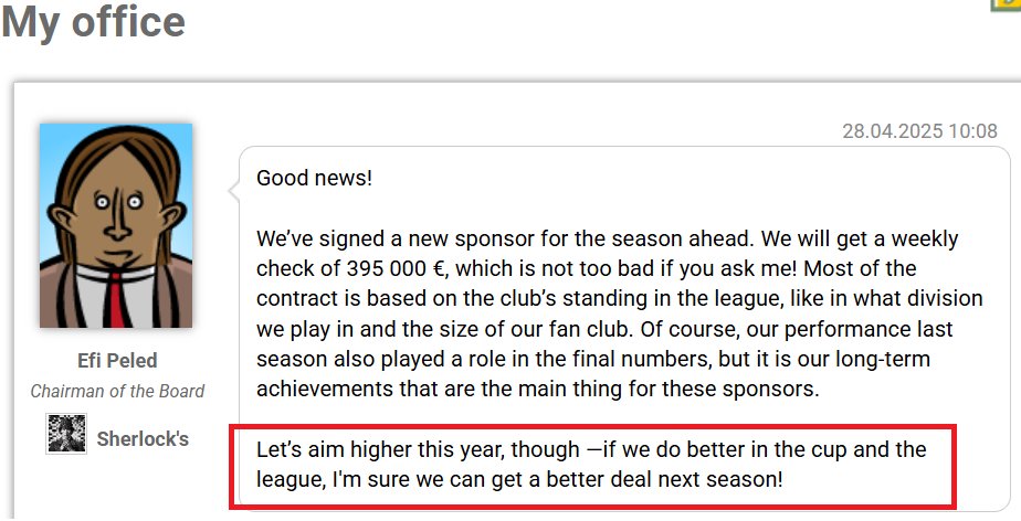 Won the Double and yet my Chairman of Board suggests to do better in the Cup and League next season...