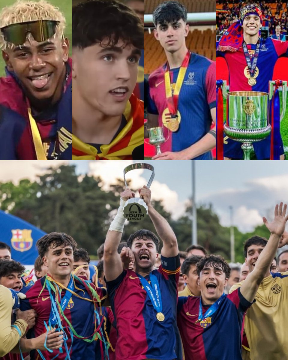Por edad, Lamine Yamal (17 años), Pau Cubarsí (18 años), Héctor Fort (18 años) y Marc Bernal (17 años) podrían ser integrantes del Juvenil A del FC Barcelona y, ahora mismo, estarían festejando El Triplete. No están en las celebraciones porque ya llevan tiempo perteneciendo al