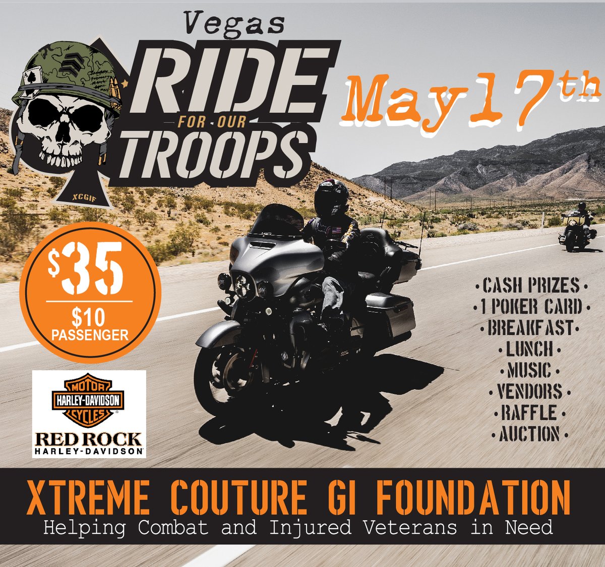 Join us on Saturday, May 17th for the Ride For Our Troops event in Las Vegas.
Support our veterans while doing what you love. 
Pre-registration is open now: tinyurl.com/VegasRideMay17
#VeteranSupport #RideForOurTroops #LasVegas #SupportOurTroops #Veterans #LasVegasEvents #VegasRide
