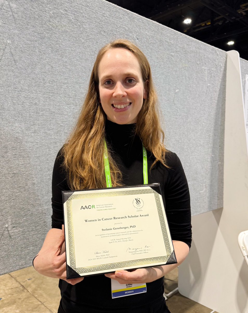 Memorial Sloan Kettering Cancer Center (@mskcancercenter) on Twitter photo Congratulations to medical oncology fellow <a href="/scgerstberger/">Stefanie Gerstberger, MD PhD</a> for receiving the <a href="/AACR/">AACR</a> Women in Cancer Research Scholar Award! 🎉 #AACR25
Learn more about her fascinating work investigating #phenotypic plasticity and chemo resistance in colorectal cancer here: abstractsonline.com/pp8/#!/20273/p… Congratulations to medical oncology fellow <a href="/scgerstberger/">Stefanie Gerstberger, MD PhD</a> for receiving the <a href="/AACR/">AACR</a> Women in Cancer Research Scholar Award! 🎉 #AACR25
Learn more about her fascinating work investigating #phenotypic plasticity and chemo resistance in colorectal cancer here: abstractsonline.com/pp8/#!/20273/p…