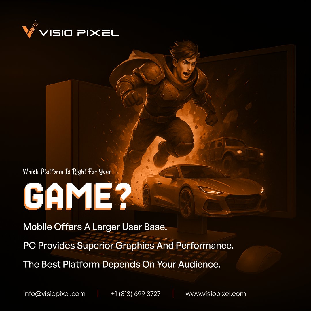 visio_pixel's tweet photo. Choosing between Mobile and PC for your game?

Mobile = bigger audience, fast adoption
PC = top graphics, deeper engagement
Choosing the right platform means knowing your players.

https://t.co/v32EZH0uTl

#GameDevelopment #MobileGaming #PCGaming #VisioPixel #GameDevTips https://t.co/QEevxyyPG1