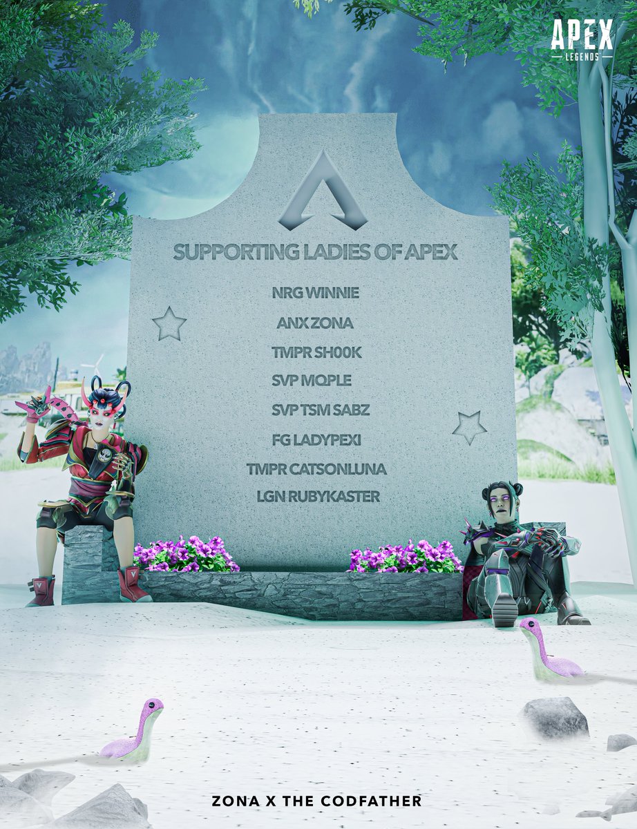 FBDN TheOGCodfather (@thecodfatherog) on Twitter photo THE GREAT LADIES OF APEX/ support poster design
FEATURING
NRG - <a href="/tiltedwinnie/">NRG Winnie</a>
Legion - <a href="/RubyKaster/">RubyKaster</a>
ANX - <a href="/its_zonaaa/">alexis</a>
TMPR - <a href="/justsh00k/">sh00k</a>
TMPR - <a href="/catsonluna/">☾luna☽</a>
SVP - <a href="/MqpleFPS/">MqpleFPS</a> <a href="/SabzBear/">TSM Sabz</a>
FG - <a href="/ladypexi/">pexi * ੈ✩‧₊˚*</a>
was a pleasure to work on this with zona and showcase the fantastic ladies of THE GREAT LADIES OF APEX/ support poster design
FEATURING
NRG - <a href="/tiltedwinnie/">NRG Winnie</a>
Legion - <a href="/RubyKaster/">RubyKaster</a>
ANX - <a href="/its_zonaaa/">alexis</a>
TMPR - <a href="/justsh00k/">sh00k</a>
TMPR - <a href="/catsonluna/">☾luna☽</a>
SVP - <a href="/MqpleFPS/">MqpleFPS</a> <a href="/SabzBear/">TSM Sabz</a>
FG - <a href="/ladypexi/">pexi * ੈ✩‧₊˚*</a>
was a pleasure to work on this with zona and showcase the fantastic ladies of