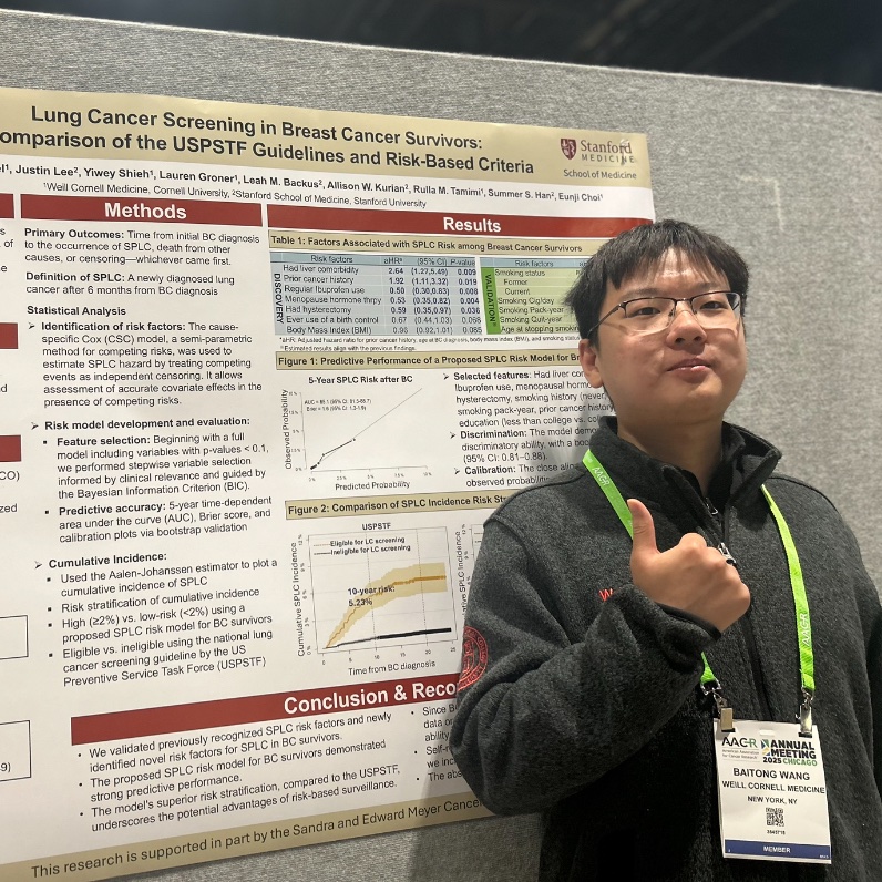 Congratulations to Shuyan Qiu, Luchang Cui, Yuntong Wang, and Baitong Wang on their first poster presentations at #AACR2025 !!

So proud of all <a href="/WCMPopHealthSci/">Weill Cornell Medicine Population Health Sciences</a> <a href="/WCM_MeyerCancer/">Weill Cornell Medicine Meyer Cancer Center</a> trainees for their outstanding work and collaborative spirit. 🥰