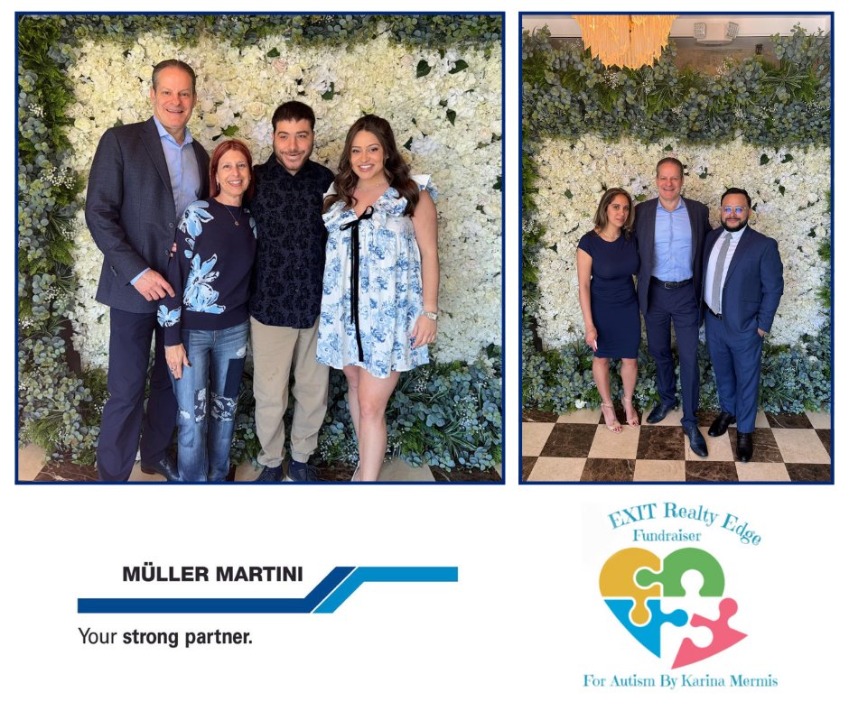 Andy Fetherman, President &amp; CEO of Muller Martini North America, his family, &amp; Muller Martini employees Ericka Mendez &amp; Juan Gonzalez attended the EXIT Realty Edge 4th Annual Fundraiser for Autism, hosted by Karina Mermis! 💙

As a Gold Sponsor, Muller Martini helped unite the