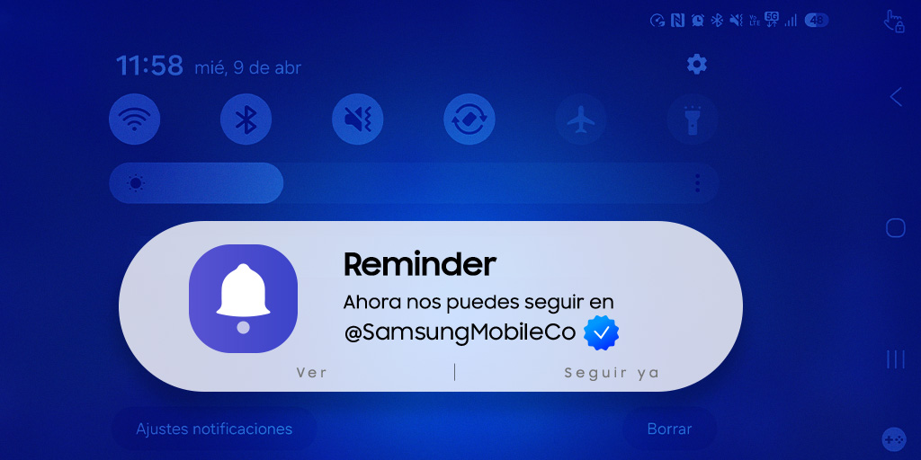 Síguenos en @SamsungMobileCo y no te pierdas de ninguna novedad. 😉