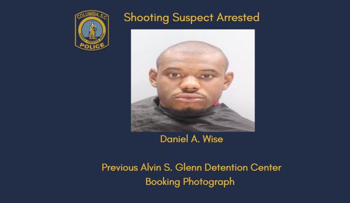 #ColumbiaPDSC Update: A short time ago, investigators arrested 27-year-old Daniel A. Wise &amp; charged him w/attempted murder, and possession of a weapon during a violent crime. He's accused of shooting a male acquaintance in the lower body after an argument last night at the 1700