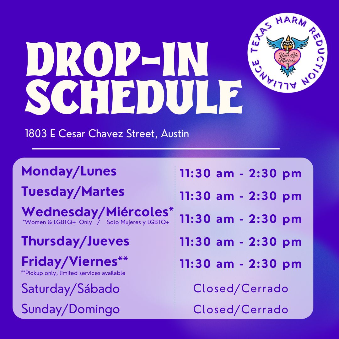 TexasHRA's tweet image. Summer Services Schedule💜
UPDATE - Outreach spot on Thursdays has changed!
See post ✨