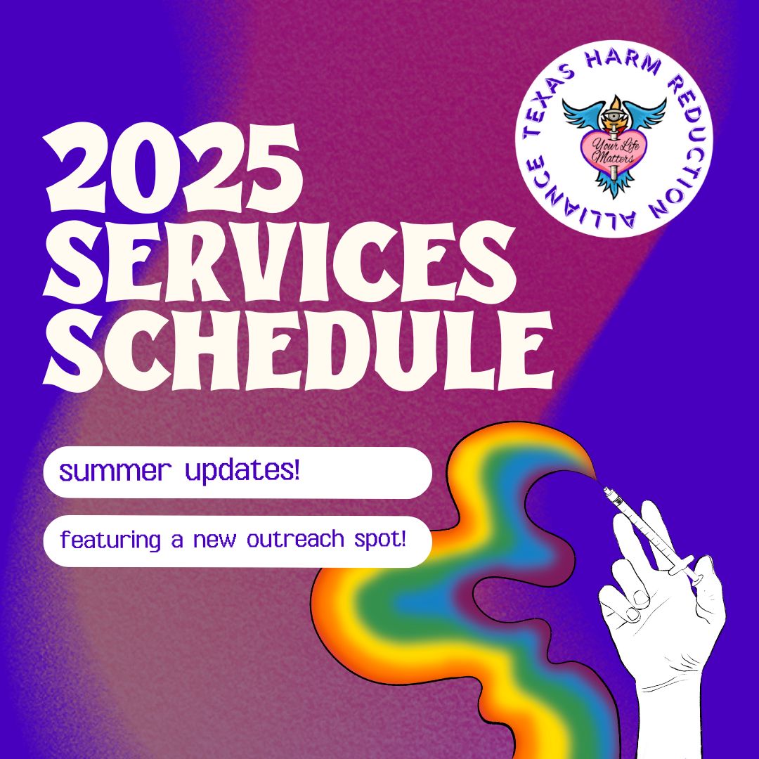 TexasHRA's tweet image. Summer Services Schedule💜
UPDATE - Outreach spot on Thursdays has changed!
See post ✨