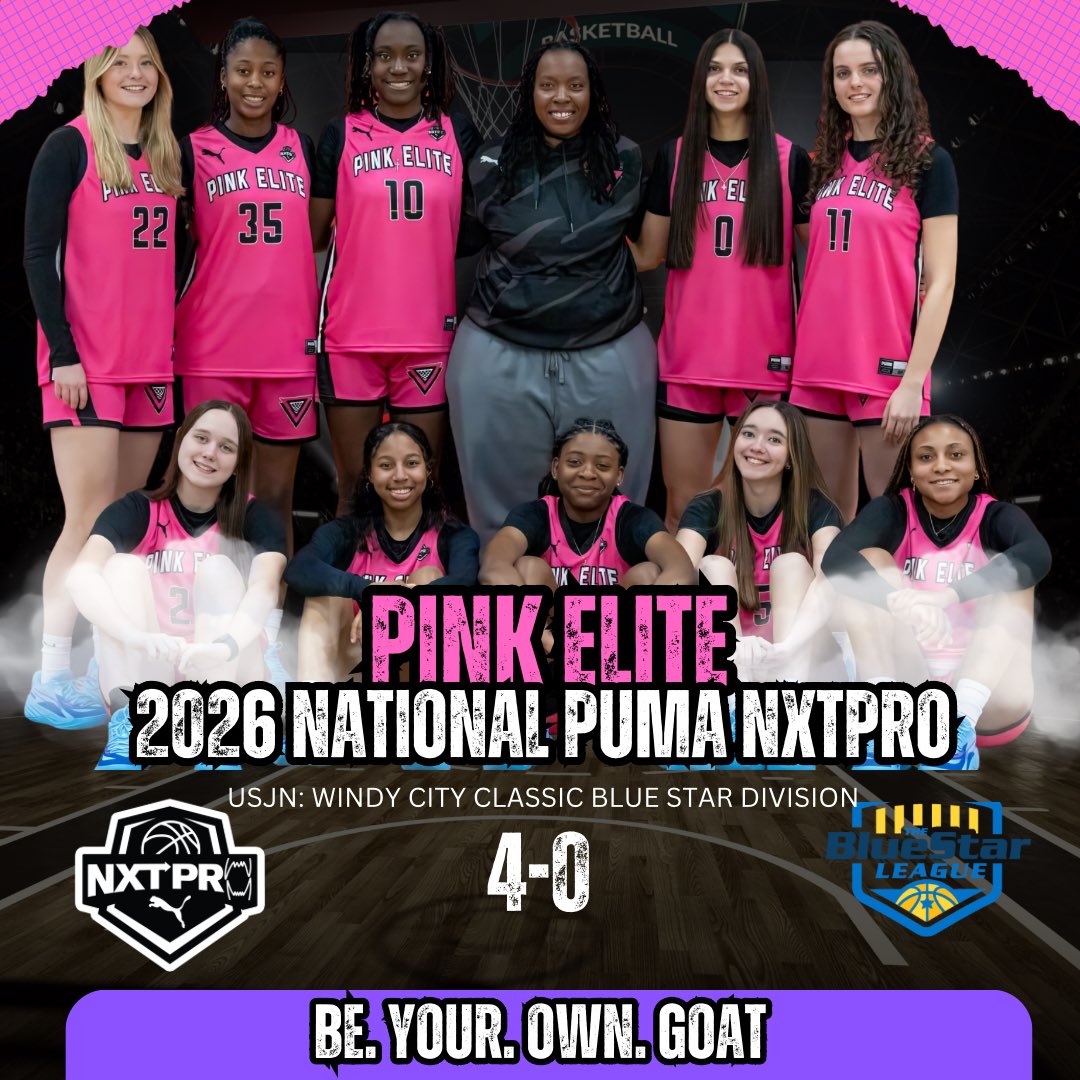 pinkelitebasketball (@pinkeliteclub) on Twitter photo Congrats Pink Elite 2026 National Puma Nxtpro for finishing the <a href="/USJN/">USJN</a> Windy City Classic undefeated! 4-0 on the weekend! <a href="/Katherinejs22/">Katherine Skinner</a> <a href="/LauraArstikaits/">Laura Arstikaitis</a> <a href="/LaylaLeSure24/">Layla LeSure</a> <a href="/laniyawillis3/">La’Niya Willis</a> <a href="/11bellagarcia/">Isabella Garcia</a> <a href="/KatMacSports/">Katherine MacLeod - c/o 2026</a> <a href="/KendallThomas_3/">Kendallthomas3</a> <a href="/naya_carter4/">Naya Carter</a> <a href="/lylahpantuso/">Lylah Pantuso 2026</a> <a href="/laurenmorton03/">Lauren Morton</a> <a href="/PRO16G/">NXTPRO Girls League</a> Congrats Pink Elite 2026 National Puma Nxtpro for finishing the <a href="/USJN/">USJN</a> Windy City Classic undefeated! 4-0 on the weekend! <a href="/Katherinejs22/">Katherine Skinner</a> <a href="/LauraArstikaits/">Laura Arstikaitis</a> <a href="/LaylaLeSure24/">Layla LeSure</a> <a href="/laniyawillis3/">La’Niya Willis</a> <a href="/11bellagarcia/">Isabella Garcia</a> <a href="/KatMacSports/">Katherine MacLeod - c/o 2026</a> <a href="/KendallThomas_3/">Kendallthomas3</a> <a href="/naya_carter4/">Naya Carter</a> <a href="/lylahpantuso/">Lylah Pantuso 2026</a> <a href="/laurenmorton03/">Lauren Morton</a> <a href="/PRO16G/">NXTPRO Girls League</a>