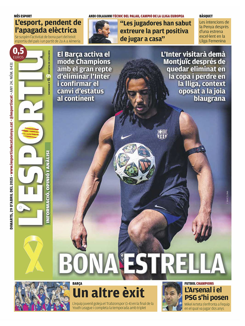 BONA ESTRELLA, la portada de @lesportiucat <a href="/FCBarcelona_cat/">FC Barcelona</a> <a href="/AndiColaianni/">Andi Colaianni</a> <a href="/hcpalau/">Generali Hoquei Club Palau</a> @FCBMasia <a href="/Penya1930/">Club Joventut Badalona</a> @Championsleague