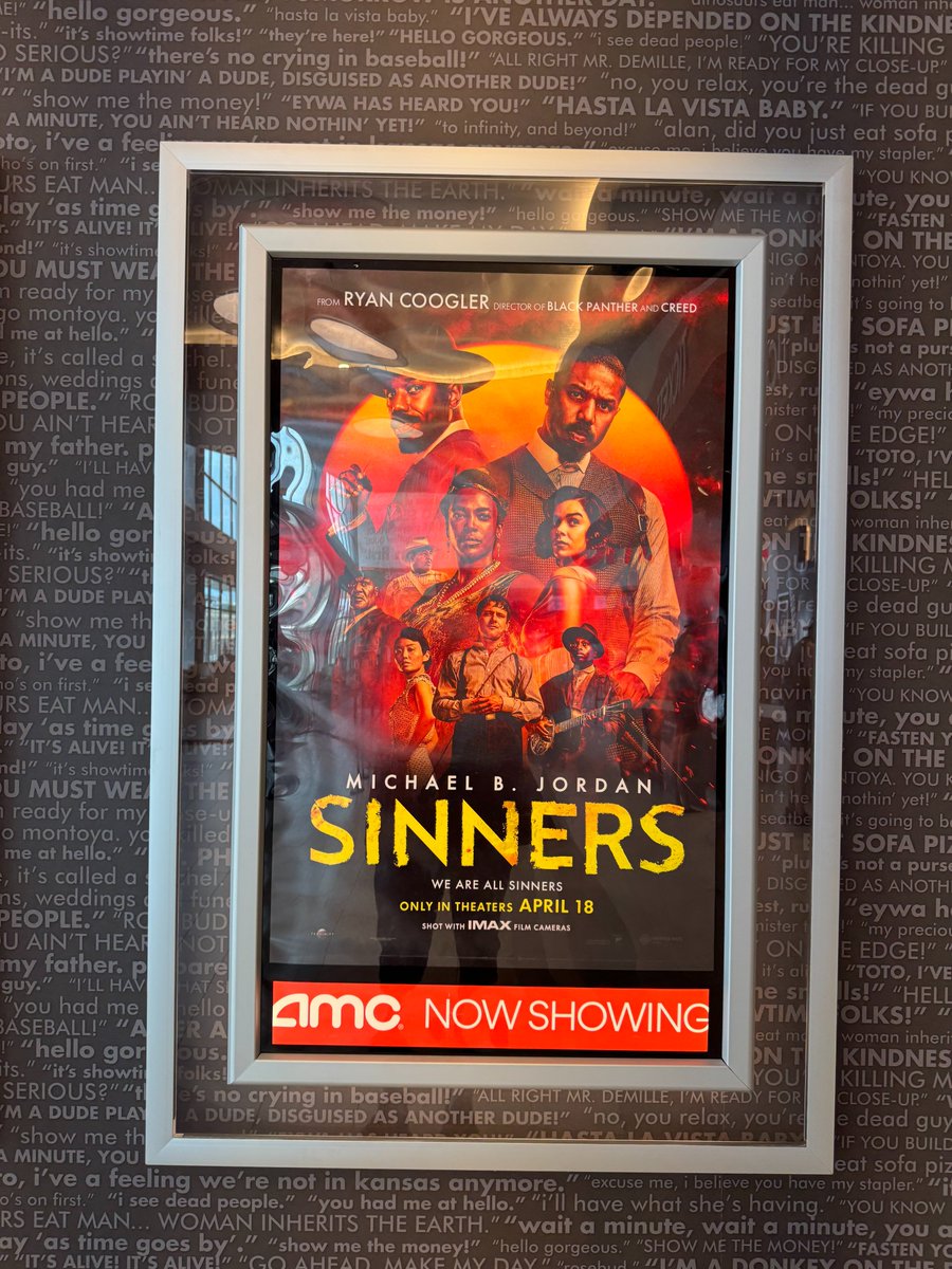 Another MASTERPIECE from my brother Ryan Coogler. Definitely see Sinners if you haven't already. Congrats to the incredible Cast + Crew.
