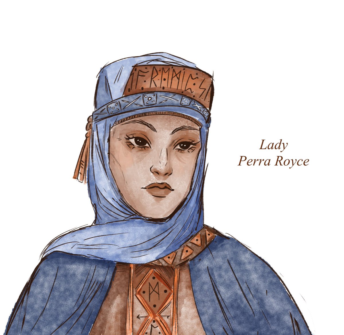 helaenart's tweet image. First wife of Walder Frey 

House Royce is so interesting tho do you think the rune armor really works ? And how ? 

#houseroyce #perraroyce #walderfrey #vale